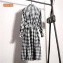 Vestido Florido Feminino Manga Longa Estampado Listrado