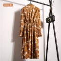 Women's Floral Dress Long Sleeve Printed Striped