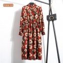 Vestido Florido Feminino Manga Longa Estampado Listrado