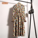 Women's Floral Dress Long Sleeve Printed Striped