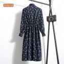 Vestido Florido Feminino Manga Longa Estampado Listrado