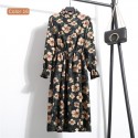 Women's Floral Dress Long Sleeve Printed Striped
