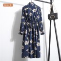Women's Floral Dress Long Sleeve Printed Striped