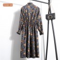 Women's Floral Dress Long Sleeve Printed Striped