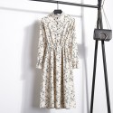 Vestido Florido Feminino Manga Longa Estampado Listrado
