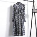 Women's Floral Dress Long Sleeve Printed Striped