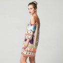 Women's Print Dress Short Sleeve Casual Style Beachwear