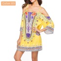 Women's Print Dress Short Sleeve Casual Style Beachwear