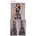 Women's Long Dress Floral Print Gorgeous Model Summer Fashion Roses