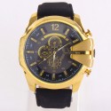 Relógio Masculino Casual Caixa Grande Dourado em Quartzo Inoxidável