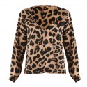 Women's Printed Opaque Leopard Blouse Very Sexy
