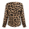 Women's Printed Opaque Leopard Blouse Very Sexy