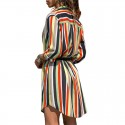 Striped Print Dress New Women's Collection With Bow