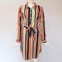 Striped Print Dress New Women's Collection With Bow