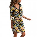 Striped Print Dress New Women's Collection With Bow