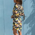 Striped Print Dress New Women's Collection With Bow