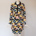 Striped Print Dress New Women's Collection With Bow