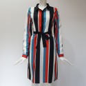 Striped Print Dress New Women's Collection With Bow