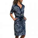 Striped Print Dress New Women's Collection With Bow