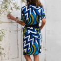 Striped Print Dress New Women's Collection With Bow