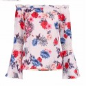 Women's blouse Florida scoop neck long sleeve drofted spring summer