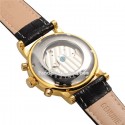 Watch Elegant Black Gold Luxury Men's Automatic Leather