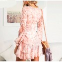 Women's Vintage Chiffon long sleeve dress for outdoor party