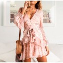 Women's Vintage Chiffon long sleeve dress for outdoor party