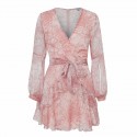 Women's Vintage Chiffon long sleeve dress for outdoor party