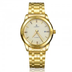 Relógio Clássico Masculino Cor Ouro Dourado Elegante Formal Automático