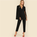 Women's elegant black luxury jumpsuit with meeting Blazer cover