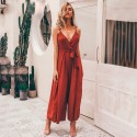 Women's long style sophisticated and Casual waist lace jumpsuit