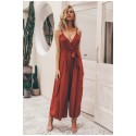 Women's long style sophisticated and Casual waist lace jumpsuit