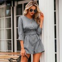 Women's jumpsuit short Social fashion Long sleeve office