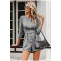 Women's jumpsuit short Social fashion Long sleeve office