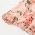 Macacao Feminino Floral Chiffon Manga Longa Tecido Leve e Solto