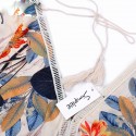 Women's Floral print short jumpsuit long sleeve puffy Deconte V