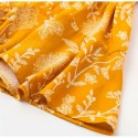 Yellow paisley flowers short fashion beach skirt long sleeve jumpsuit