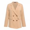 Women's set with Short and Casual Beige Brown Super Elegant Blazer