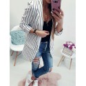 Women's Social Blazer striped black elegant Formal fashion office