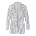 Women's Social Blazer striped black elegant Formal fashion office