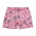 Short Rosa Masculino Moda Praia Estampa Florida com Lanço Ajustável