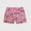Short Pink male fashion beach print Florida with adjustable haul