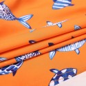 Men's Bermuda fish print orange swimwear