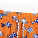 Bermuda Masculina Peixinhos Estampado Laranjado Moda Praia