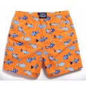 Bermuda Masculina Peixinhos Estampado Laranjado Moda Praia