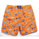 Men's Bermuda fish print orange swimwear