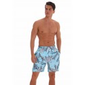 Short Masculino Estampa Desenhos em Rabisco Azul Claro Tubarão