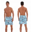 Short Masculino Estampa Desenhos em Rabisco Azul Claro Tubarão