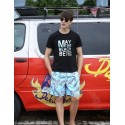 Men's Short pattern cartoon scribble Blue clear shark